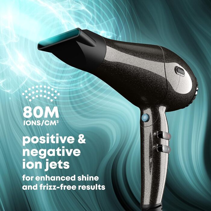 Фен REVAMP 5000 Featherlite Ultra X Shine: потужний 2400W, 4 режими температури, 2 швидкості, кнопка холодного повітря, олія для блиску, для всіх типів волосся