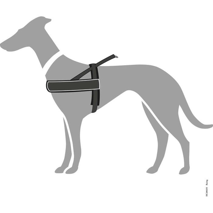 Шлейка для собак HUNTER RACING, чорна, м'яка, світловідбиваюча, регульована, розмір M-L