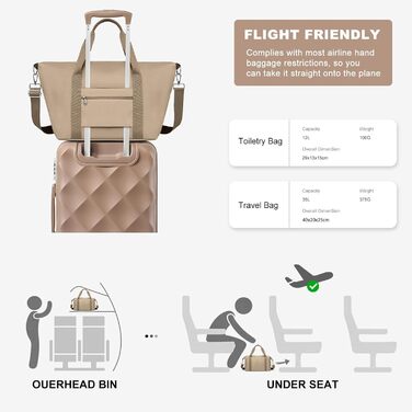 Набір валіз Sea Choice 5шт. з жорстким корпусом, 4 колеса, TSA-замок, M-L-XL (55/65/76см), Khaki