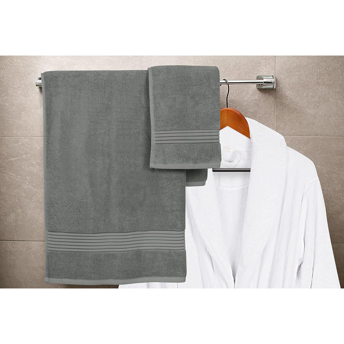 Utopia Towels 4-Piece Luxury Bath Towel Set, (68x137 cm), 100% Ring-Spun Cotton, 600 g/m², Lightweight and Highly Absorbent, Gym, Spa, and Hotel (black)