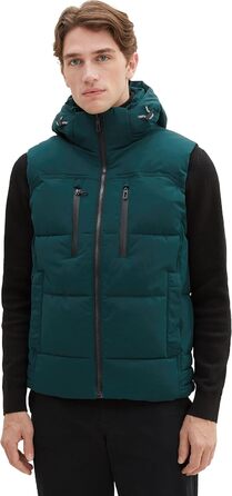 Жилет чоловічий Tom Tailor з капюшоном, утеплений, Deep Green Lake (XXL)