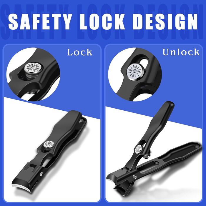 Набір кусачок для нігтів DRMODE Profi: кусачки для врослих нігтів, кусачки для товстих нігтів, ножиці для нігтів для літніх людей та чоловіків (2 шт., чорні)