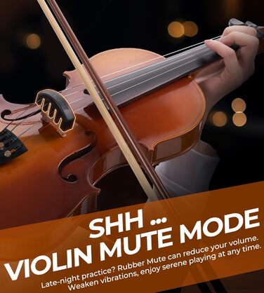 Скрипка Vangoa 4/4: Повнорозмірний комплект для початківців з масивного дерева, червоний, для правшів