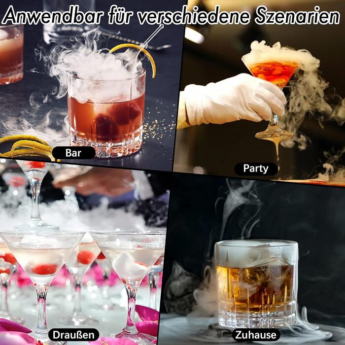 Електричний набір для копчення віскі, коктейльний дим-сет з LED-підсвічуванням, ретро-набір для копчення з 6 дерев'яними чіпсами, USB-C перезарядна аксесуар для віскі та бурбону