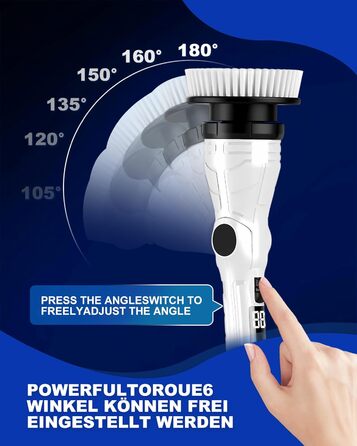 Електрична щітка для прибирання щілин, універсальна для ванної, кухні та авто. 8 насадок, регульована ручка, 3 швидкості. Набір з відром та шваброю