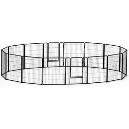 Набір вольєрів для собак Subtlety з дверима та ґрунтовими анкерами. Розкладний вольєр для собак, захисний загін для цуценят, портативний вольєр для тварин для саду, кемпінгу (16 шт.)