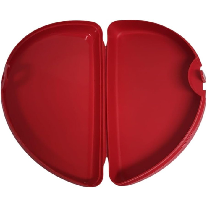 Tupperware Sandwich Box Storage Container Lunch Box Square with Hinge and Latch (Sandwich red half-round)