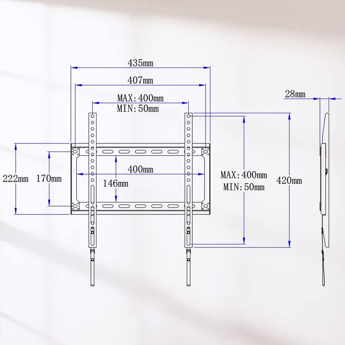 Кріплення для телевізора Mounting Dream MD2361-K-03: жорстке кріплення для LED, LCD, OLED, Plasma TV 66-140 см (26-55 дюймів) з VESA 50x50-400x400mm, до 45,5 кг