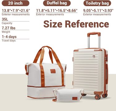 Чемодан Joyway ABS з жорсткою обшивкою, ручний багаж 56 см з TSA замком, відсіком для напоїв та стійким до тиску каркасом, білий