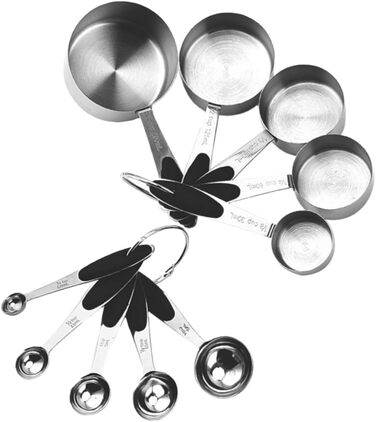 1 Measuring Cup Tool, Kitchen Cooking Spoon made of Steel, Teaspoon for Seasoning, Stainless Steel Flour, Practical Ingredient Spoons, Measurements, Weight, Metal Dry Scoop