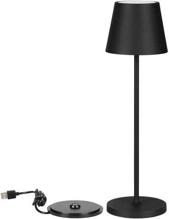 LED-лампа настільна V-TAC VT-7522 чорна з бездротовим живленням, сенсорне керування, акумулятор 4400 mAh, IP54, 3000K, 2W (для дому та вулиці)