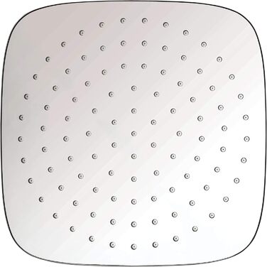 aquaSu® Overhead Shower Offertio with 1 Spray Pattern | Square | Chrome | 50 x 50 cm Spray Plate | with Ball Joint | Anti-limescale Nozzles | Standard Thread: 1/2 | Wellness Rain Shower | 72278 0 (Oliva - 25 cm)