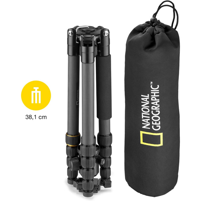 Штатив National Geographic Foto з моноподом, карбон, 5-секційний, до 8 кг, з кульковою головкою та сумкою (NGTR004TCF)