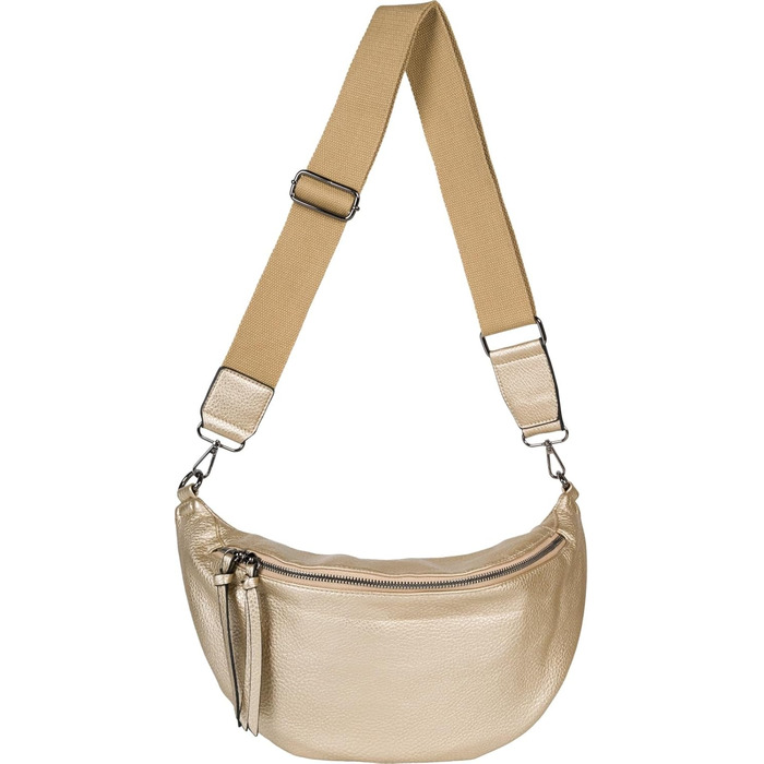 Сумка жіноча styleBREAKER на плече велика напівмісяць, кросбоді, золота - 37x17 см