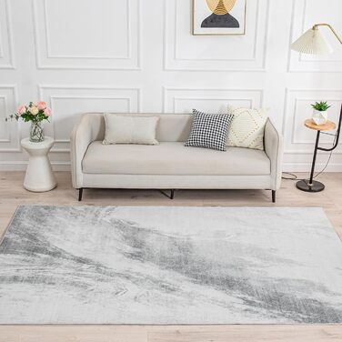 Vamcheer Rug Living Room Short Pile Modern - Bedroom Rug Fluffy, Washable Oriental Carpet, Large Rug for Study Room, Office, Super Soft, Anti-Slip, Light Grey 160x230 Light Grey 160x230 CM