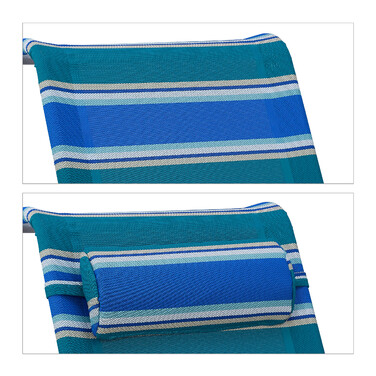 Relaxdays Folding Lounge Chair with Neck Pillow
