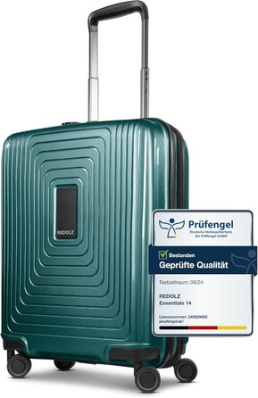 REDOLZ Trolley великий, жорсткий, 52x34x77 см, розширюється до 140 л, 4.4 кг, Pearl-green Metallic, ручна поклажа