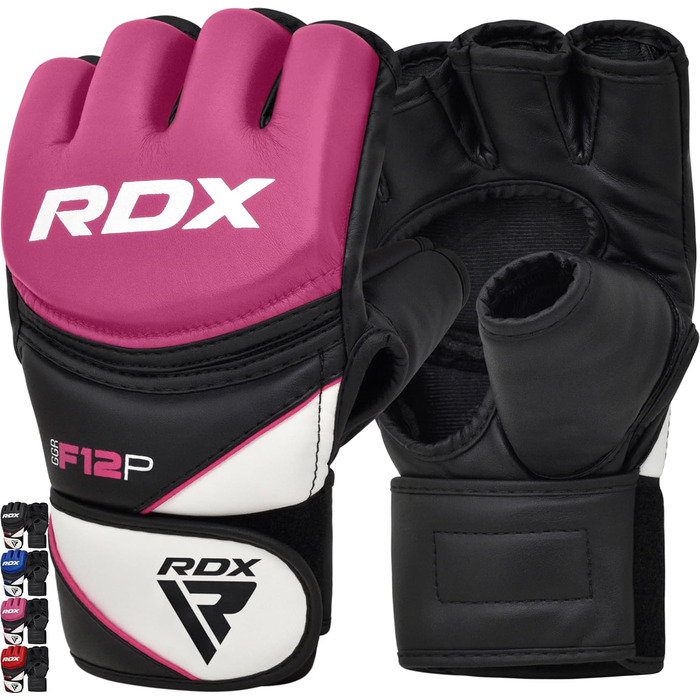Боксерські рукавички RDX Profi MMA для тренувань, спарингу та кикбоксингу. Шкіра Maya Hide, захищені, чоловічі/жіночі, рожеві, розмір M