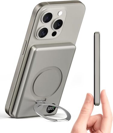 Power Bank Magsafe 5000mAh/10000mAh (Titan) з PD 20W та бездротовою зарядкою для iPhone 16/15/14