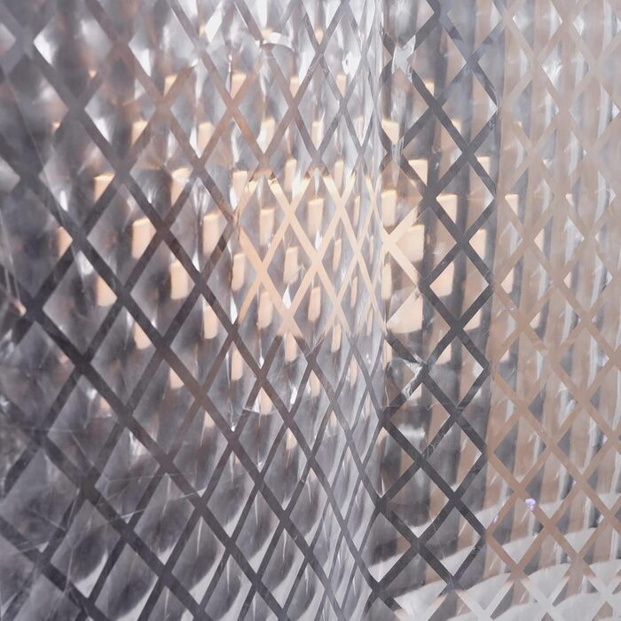 Шторка для душу Furlinic Anti-Schimmel, водонепроникна, прозора, EVA, 120x180 см, 3D ефект ромбу, 8 прищіпок, з камінням