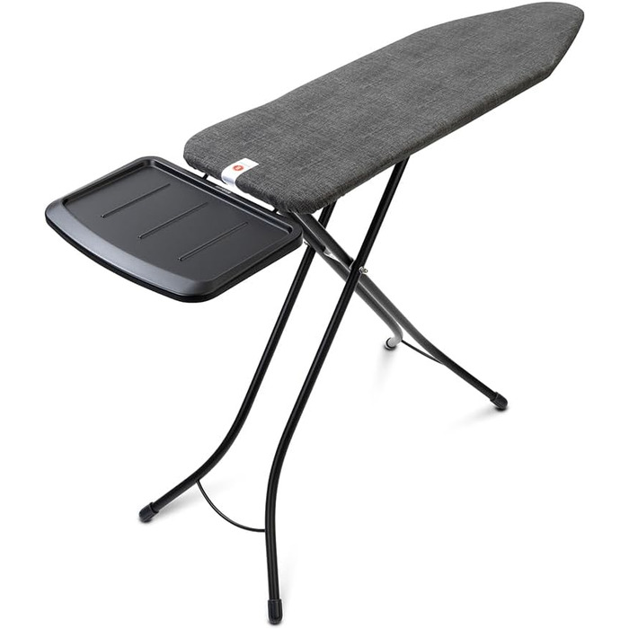 Brabantia - Ironing Board B - for Steamer - Extra Large Metal Stand - Height Adjustable - Solid Four-Leg Frame - Slightly Offset - Fits Devices up to 40 x 22 cm - Denim Black - 124 x 38 cm Ironing Board (124 x 38 cm) Steam Station Shelf Denim Black