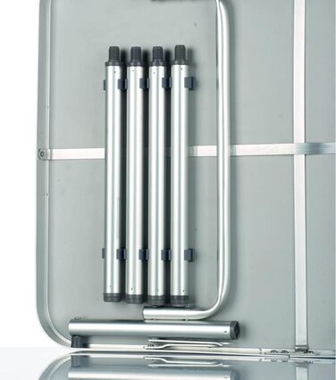 Складний стіл Camp Active алюмінієвий 75x55x60 см сріблястий з регульованими ніжками