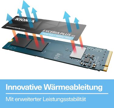 SSD KIOXIA Exceria Plus G4 2TB M.2 2280 NVMe PCIe 5.0 - 10000/8200 MB/s - для ноутбука, ПК, геймінгу, відеомонтажу