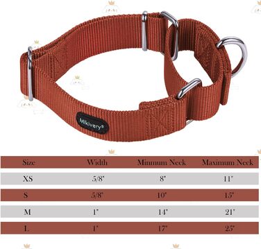 Нашийник для собак Mikivery Marraht: стильний металевий нашийник для тварин, підходить для собак малого, середнього та великого розміру (35.5-53 см, Колір: Коричневий)