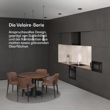 Вбудована мікрохвильова піч Klarstein Velaire 60 см з грилем – 25L, 850W, 8 програм, сенсорне керування, нержавіюча сталь, таймер, білий (чорний)