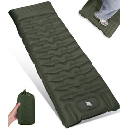 Tixexo Self-Inflating Camping Mat - Thick 13cm Air Mattress with Foot Pump & Spliceable Design for Outdoor Hiking & Camping