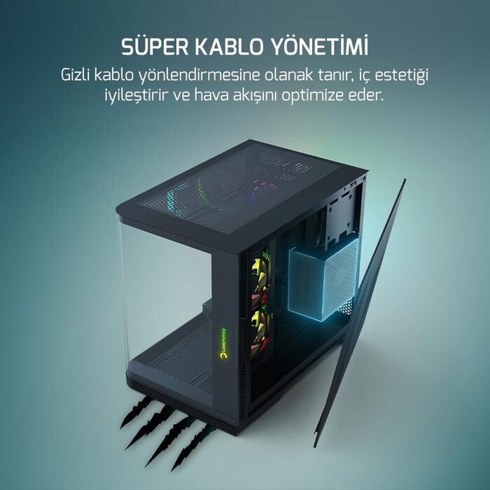 Корпус для ПК Gamepower Warcry Vertex з темперованим склом, ATX Mid Tower, 3x RGB вентилятори, блок живлення 750W 80 Plus, чорний