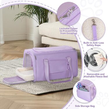 Транспортна сумка для кота Petsfit, дозволена авіаперевозками, розширювана, зелена, розмір S (45 x 28 x 28 см)