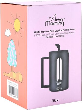 French Press Any Morning: кавоварка френч-прес з нержавіючої сталі, 600 мл | Для свіжого фільтрованого кави та Cold Brew