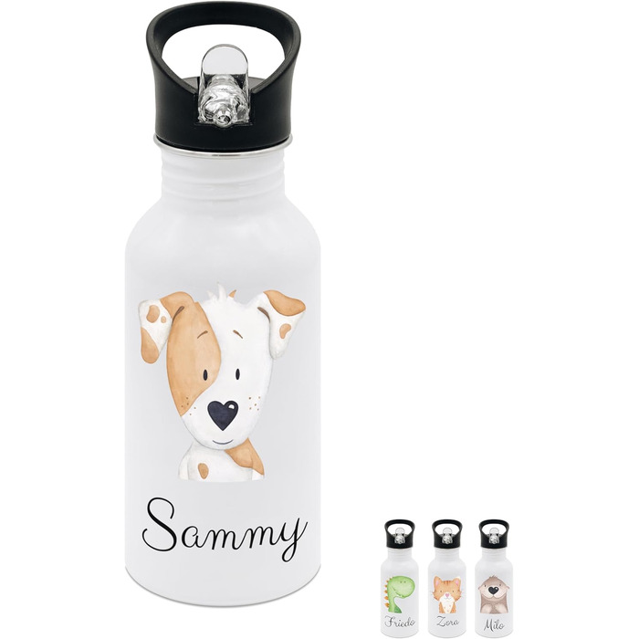 Дитяча термопляшка з нержавіючої сталі Wunderwunsch® з іменем - 500 мл - з трубочкою | Персоналізований подарунок для дитини