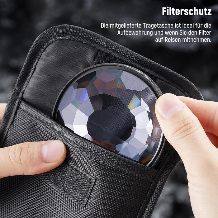 NEEWER Фільтр-призма Kaleidoscope 67mm для фотографії, кристалічне скло, ефект рефракції, змінна кількість мотивів