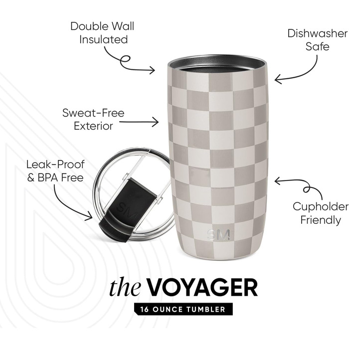 Термокружка Simple Modern Voyager з клапаном | Зі сталі, 470мл, дизайн 