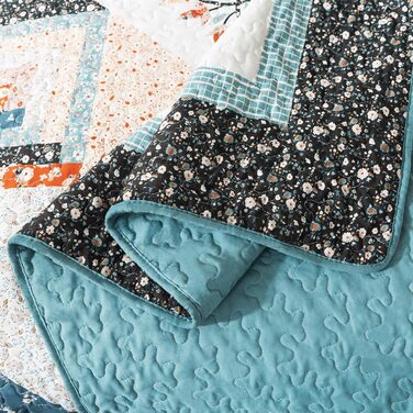 Комплект постільної білизни King Size в стилі фермерський дім від BEDIFANY, м'який пуховий ковдра (249 x 270 см), легкий комплект постільної білизни для ліжка, для декорування ліжка, підходить для всіх сезонів, 3 штуки - Квітковий малюнок