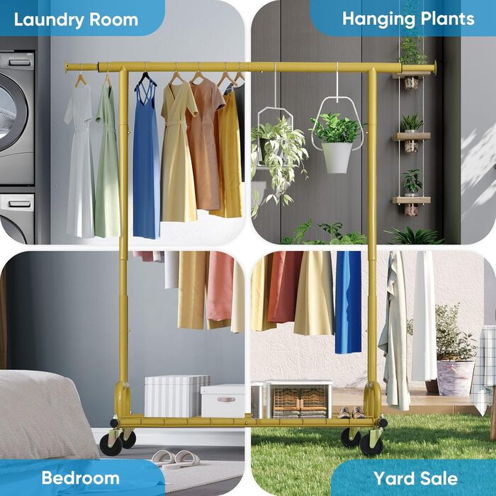 Легкий мобільний вішак для одягу HOKEEPER, 136 кг, висувна штанга