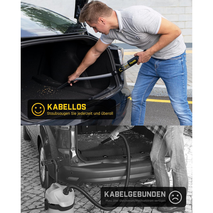Потужний акумуляторний автопилосос Fanttik Slim V8 Apex 19000 Па, 4-в-1 ручний пилосос RobustClean, міні повітряний насос, портативний пилосос для авто, офісу, клавіатури, чорний