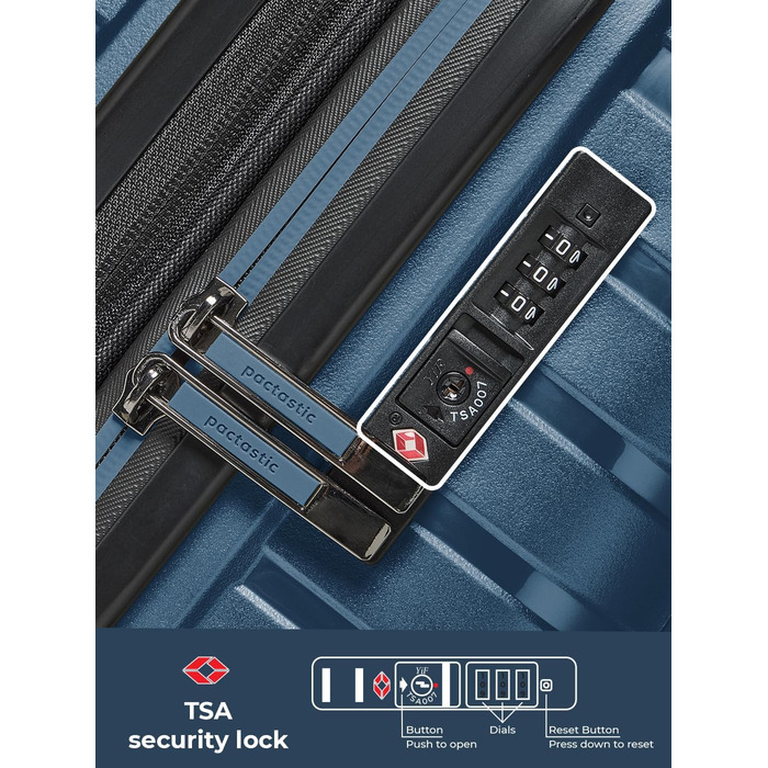 Чохол-валіза на колесах | Розширюваний середній валіза 45 x 25 x 66 см, 67-75 літрів | з поліпропілену, 4 подвійні колеса, TSA-замок (Колекція 04) | Колір: Navy Blue Metallic, Набір валіз (3 шт.)