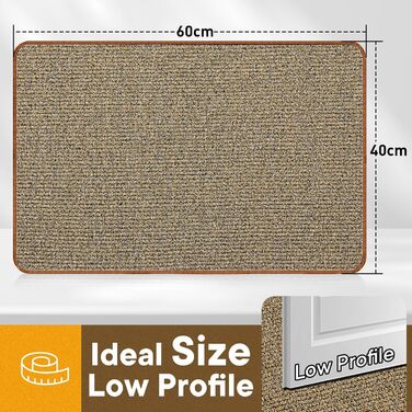 Привратний килимок Mibao 40 x 60 см, вологопоглинаючий та протиковзкий килим для вхідних дверей, для взуття та лап тварин, темно-коричневий