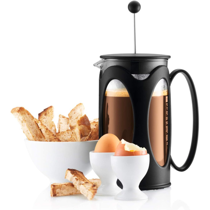 Bodum Kenya: Френч-прес для кави, 500 мл, 4 чашки, з боросилікатного скла та нержавіючої сталі, для кухні, чорний