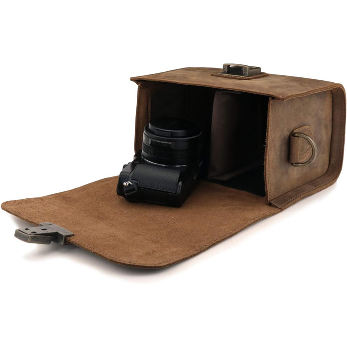 Чохол для камери MegaGear Pebble з натуральної шкіри для бездзеркальних, моментальних та DSLR камер, Кориця