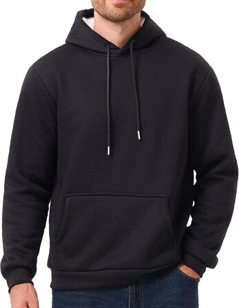 Чоловічий теплий світшот з капюшоном, чорного кольору, розмір S