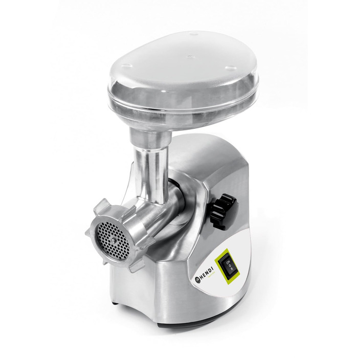 М'ясорубка електрична HENDI з насадками для ковбас, стейків та 3 трубочками для фаршу, 400 Вт, рожева