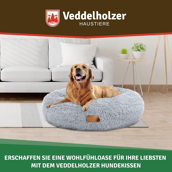 Ø 60 cm (S) Light Gray Dog Bed, Cat Bed, Dog Cushion, Dog Beds in Multiple Sizes, Dog Bed Large, Medium, Small Dogs, Washable in Light Gray and Dark Gray for All Dogs & Cats