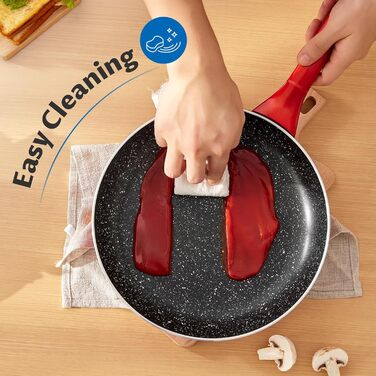 Набір антипригарних сковорідок BEZIA (3 шт.), 24.9 см, 28.9 см, 26.7 см, для плити, кухонні, антипригарне покриття, безпечно мити в посудомийній машині