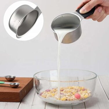 15-Piece Measuring Cup and Spoon Set, 7 Stackable Stainless Steel Measuring Cups, 8 Double-Sided Magnetic Measuring Spoons with 1 Leveler, Kitchen Gadgets for Cooking and Baking