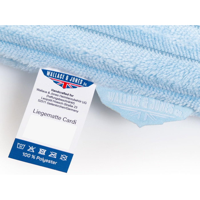 Килимок для собак Wallace & Jone Cardi, 60x45 см, світло-блакитний, для маленьких собак