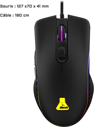 G-LAB Combo Krypton – Ігрова клавіатура та миша AZERTY USB з Anti-Ghosting, RGB-підсвічування, 6 кнопок, 3200 DPI (чорний)